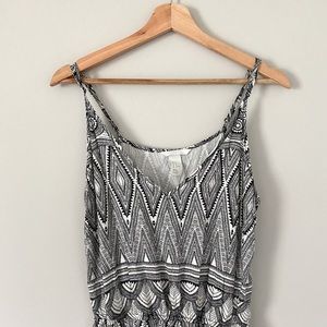 H&M Black and White Tank Romper Size 10